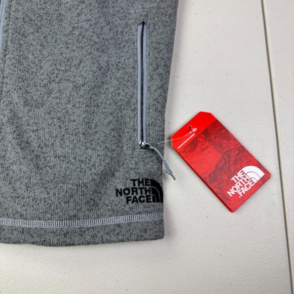 The North Face Sweater Fleece Vest Men's Medium S Gray Full-Zip w/Logos New NWT - Picture 2 of 11